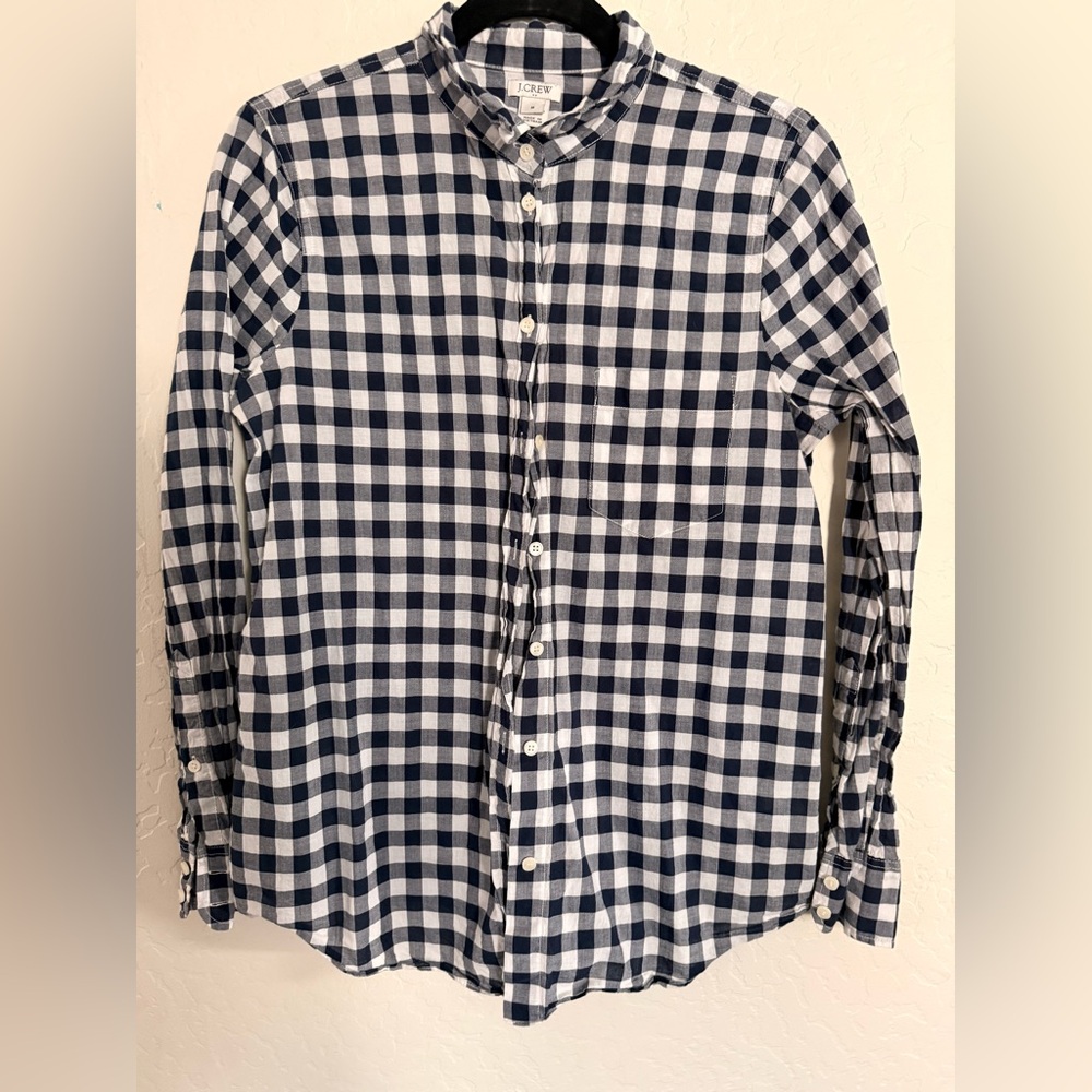 J. Crew Navy and White Plaid Women’s Shirt